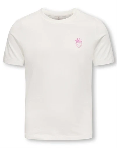 Kids Only - KOGBolette Life T-Shirt - Cloud Dancer/ Delight
